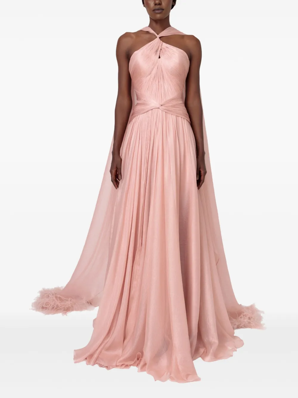 Iris Serban Yeliel twisted-feathers maxi dress - ピンク Iris Serban Yeliel twisted-feathers maxi dress - ピンク