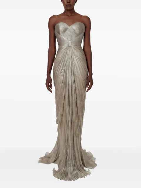Iris Serban Iolanda strapless-pleated maxi dress