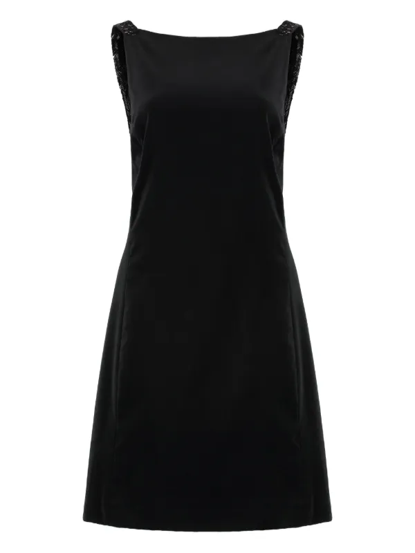 Lauren Ralph Lauren Beaded Velvet Mini Dress | Black | FARFETCH