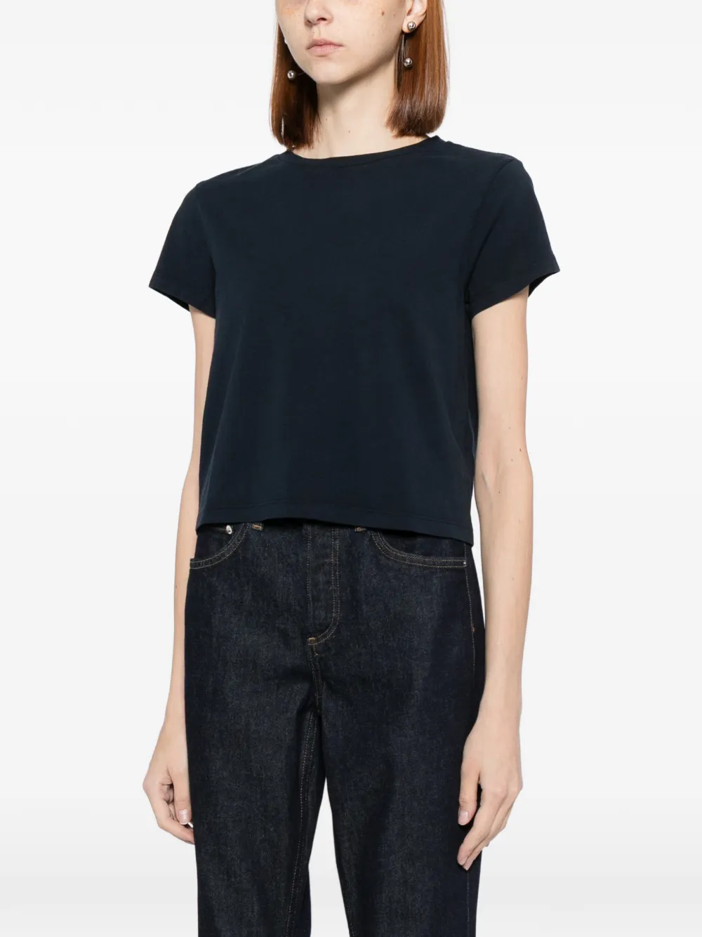 Agolde Adine Shrunken T-shirt In Black