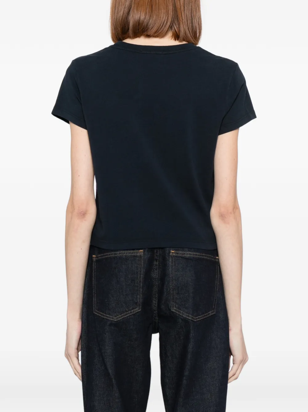 Agolde Adine Shrunken T-shirt In Black