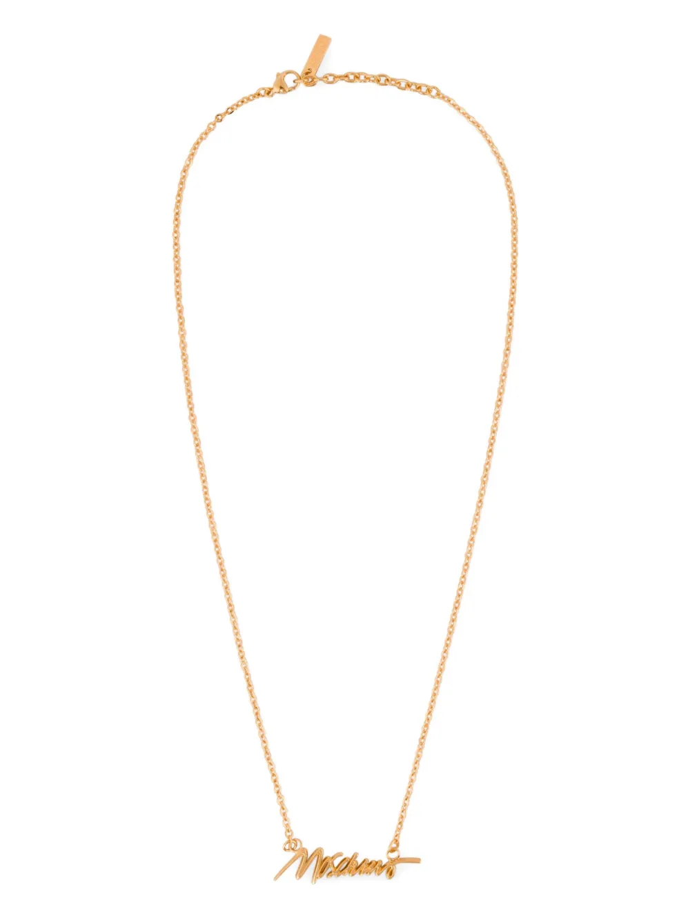 Moschino Logo-pendant Necklace In Gold