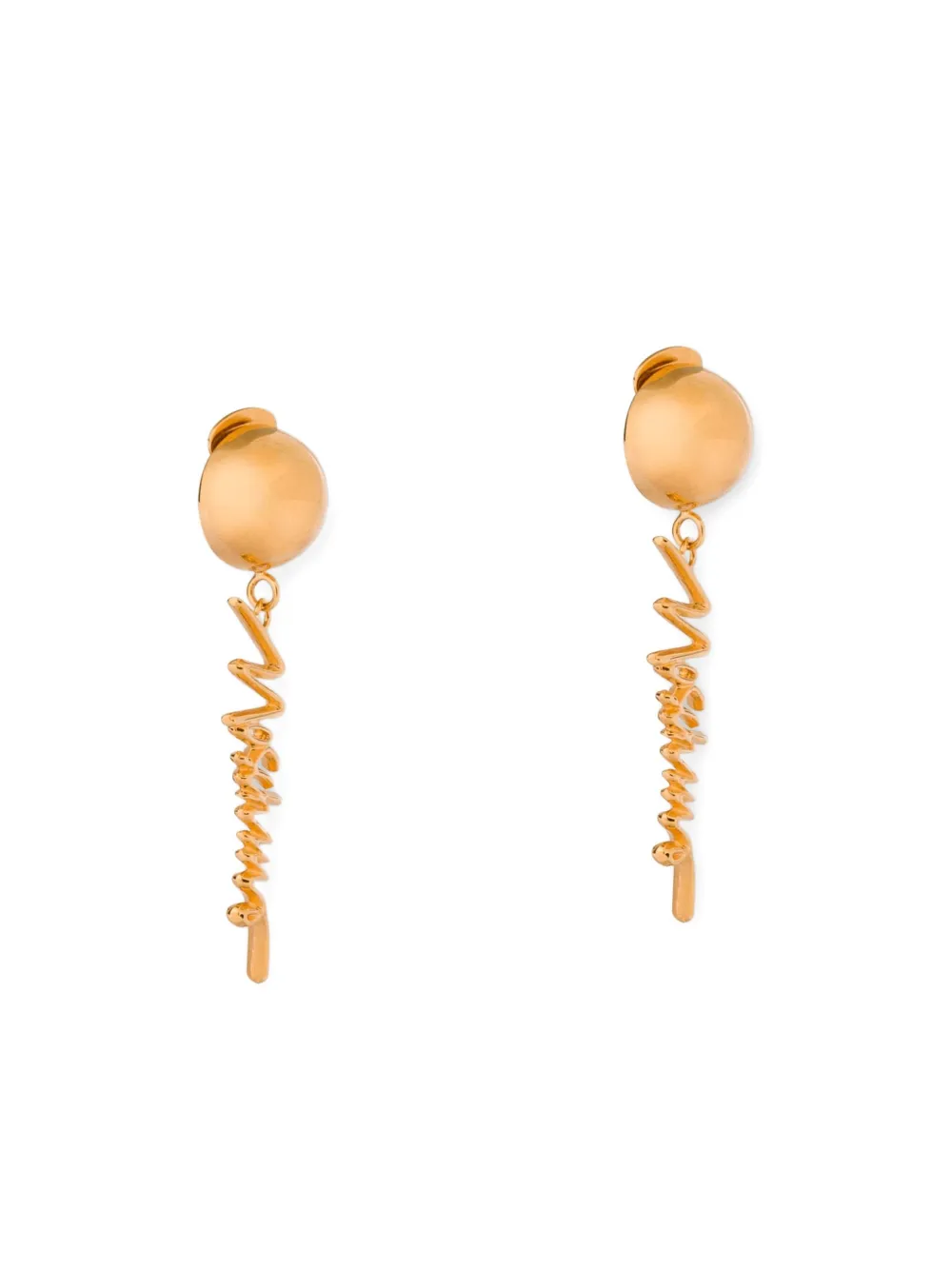 Moschino Logo-lettering Drop Earrings In Gold