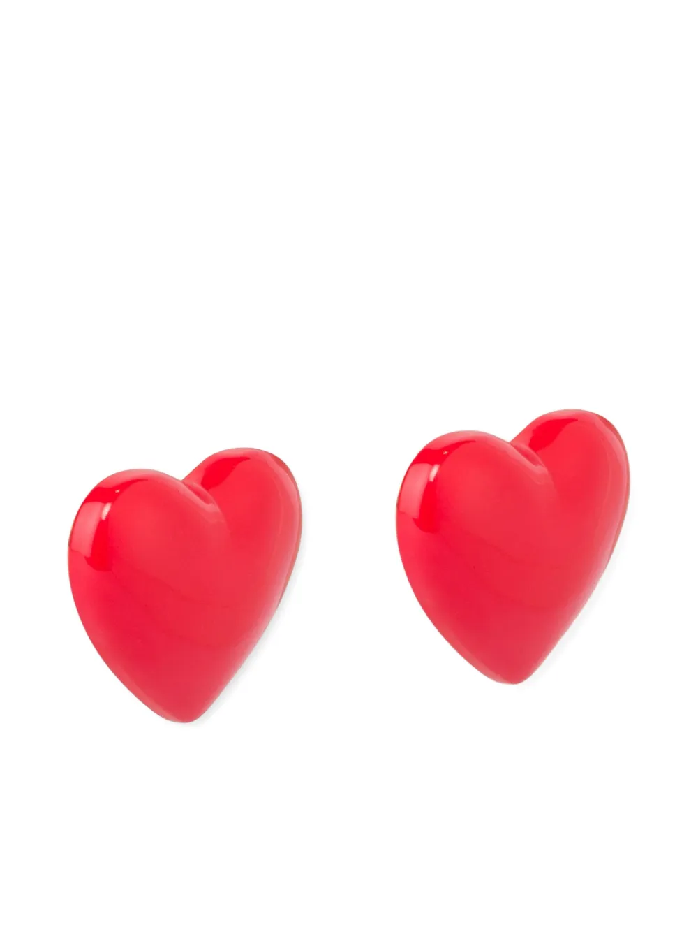 Moschino Heart-motif Clip-on Earrings In Red