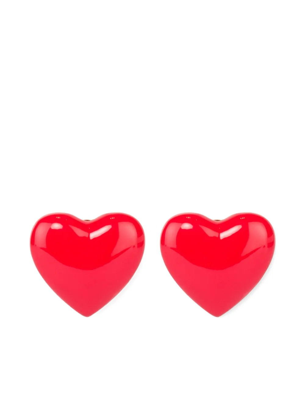 Moschino Heart-motif Clip-on Earrings In Red