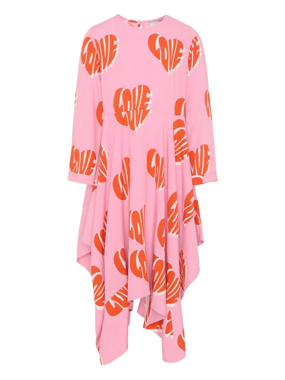 Stella McCartney Kids love-print long-sleeve dress - ピンク