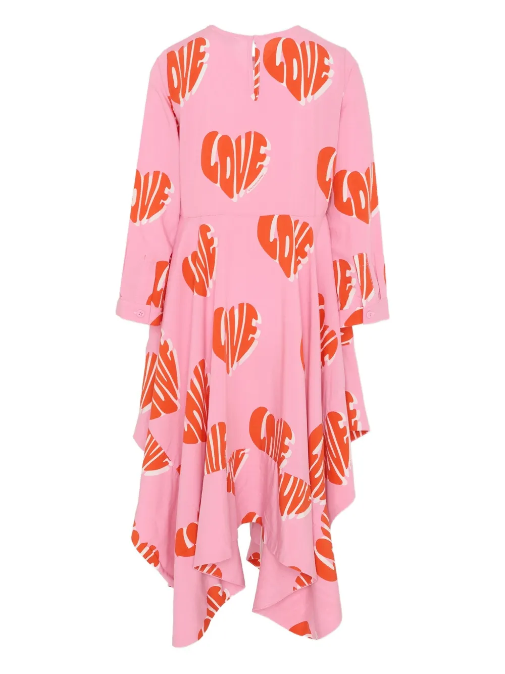 Stella Mccartney Pink Dress With Love Print For Girl In Pink