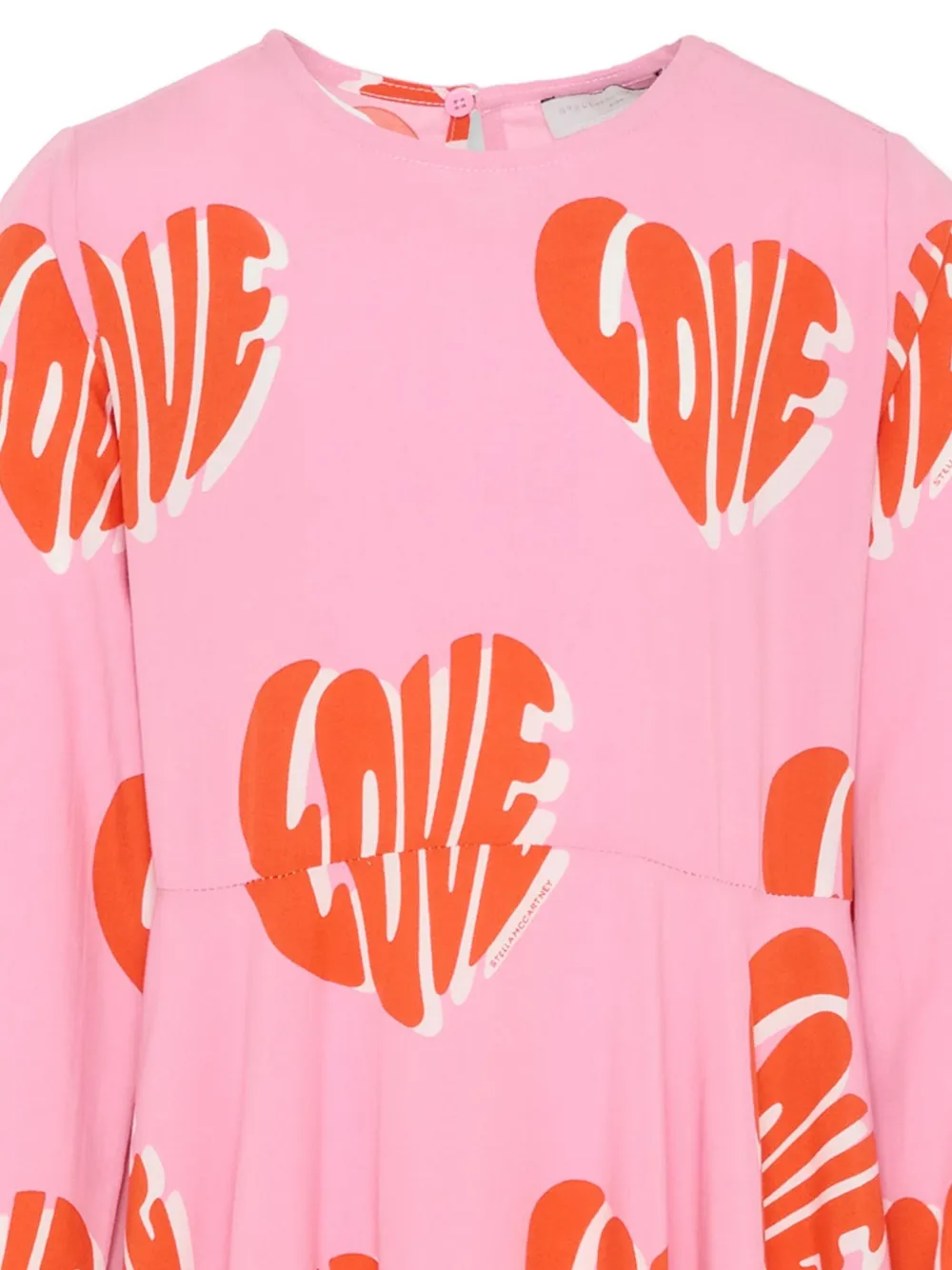 Stella Mccartney Pink Dress With Love Print For Girl In Pink