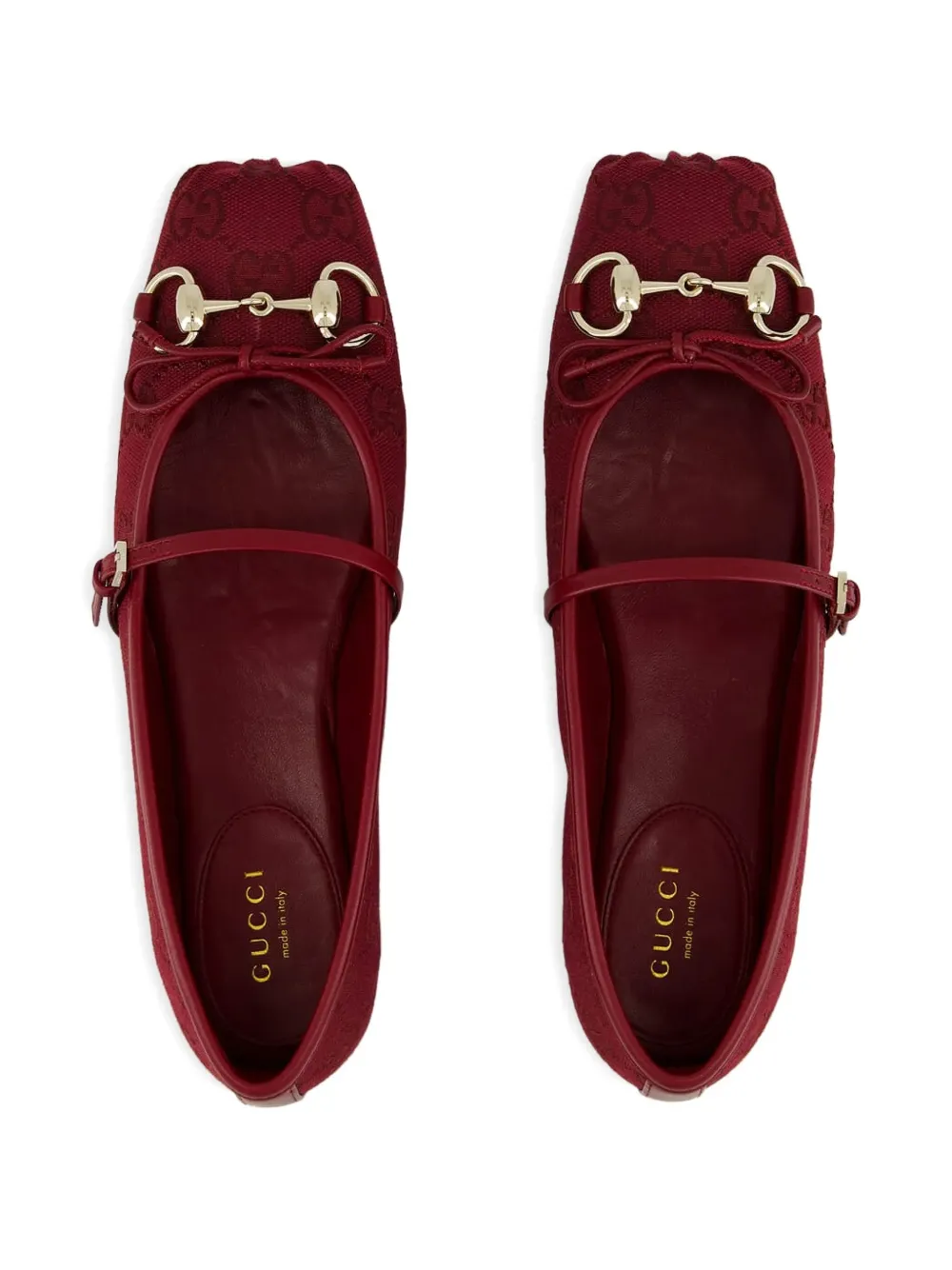 Gucci Gg Ballet Flats In Red