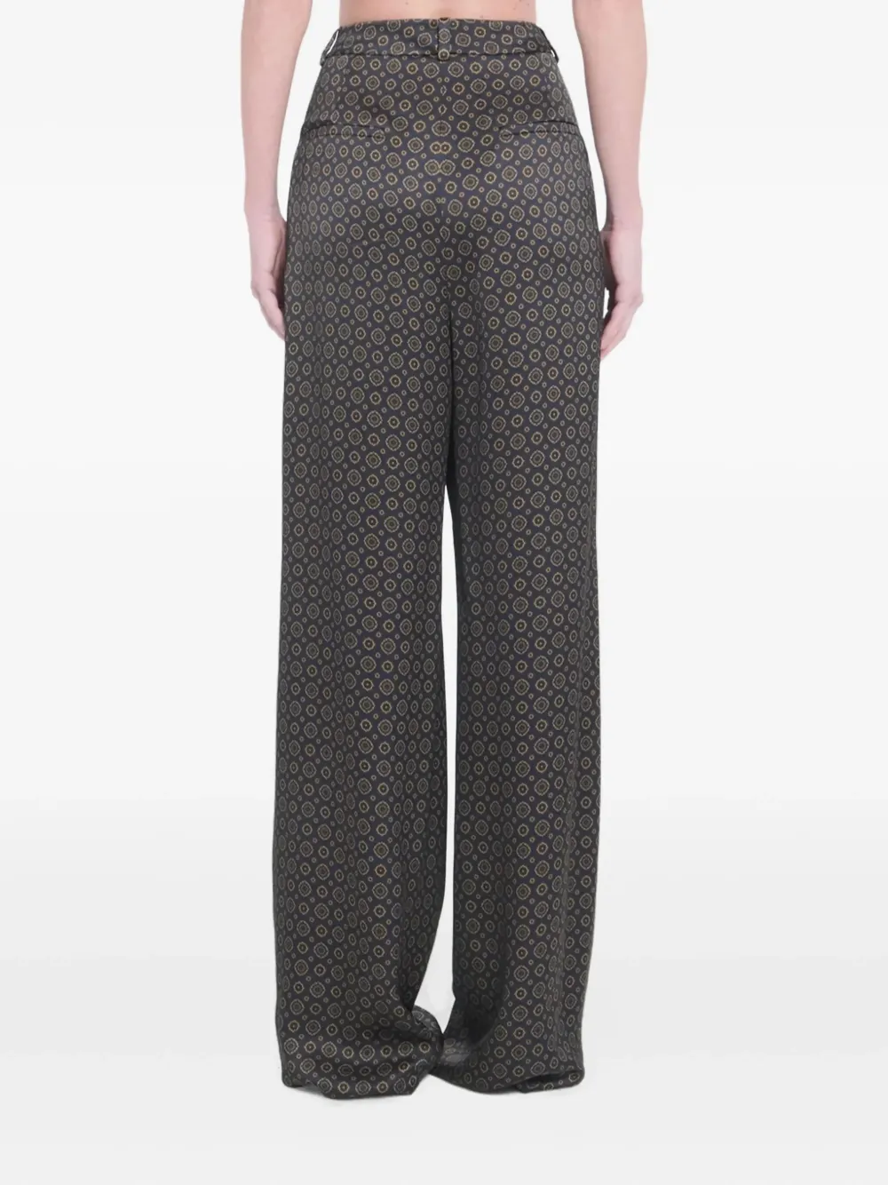 Saint Laurent Patterned Trousers In Gray