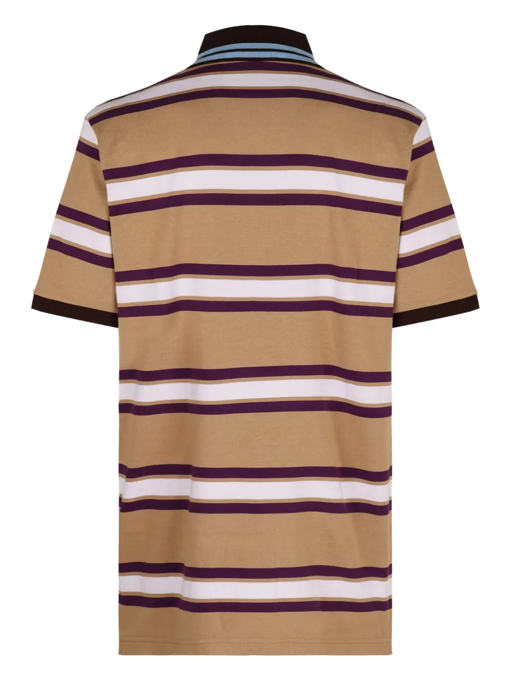 Gucci striped ribbed-collar polo shirt - Bruin