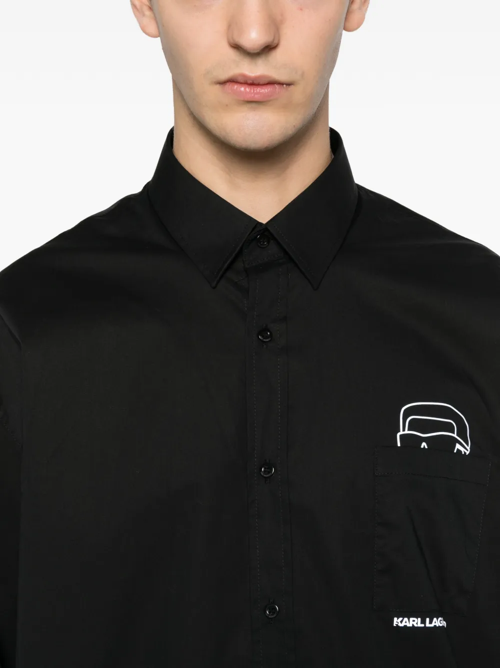 Karl Lagerfeld Overhemd met Ikonik Karl-print Zwart