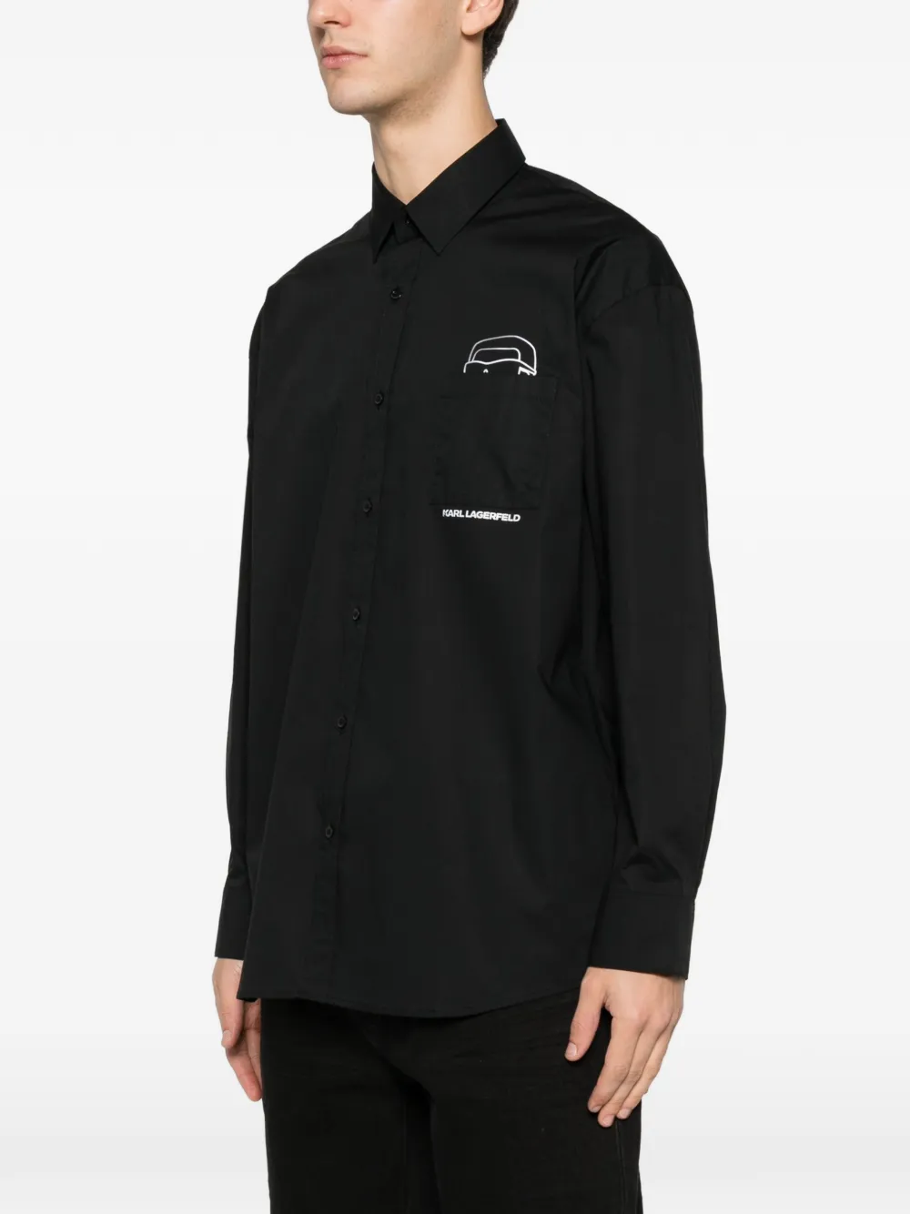 Karl Lagerfeld Overhemd met Ikonik Karl-print Zwart