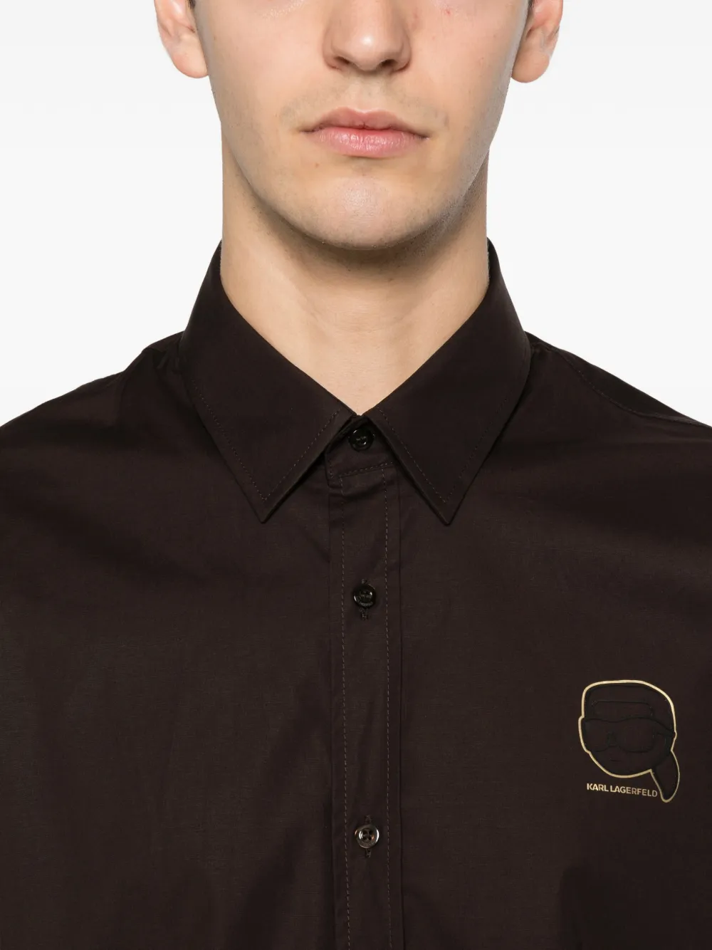 Karl Lagerfeld Overhemd met logo Bruin