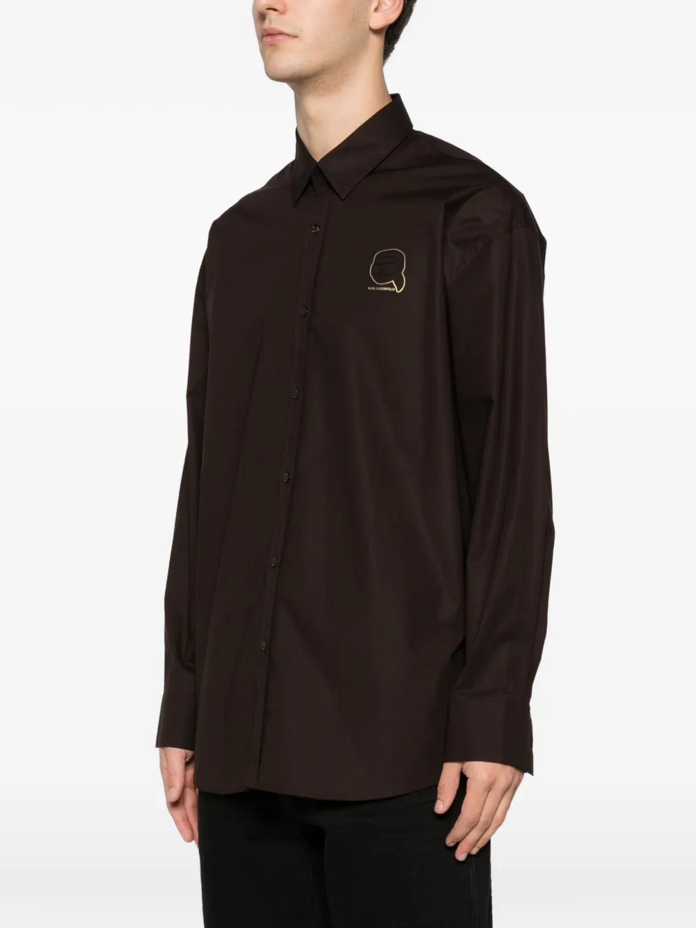 Karl Lagerfeld Overhemd met logo Bruin