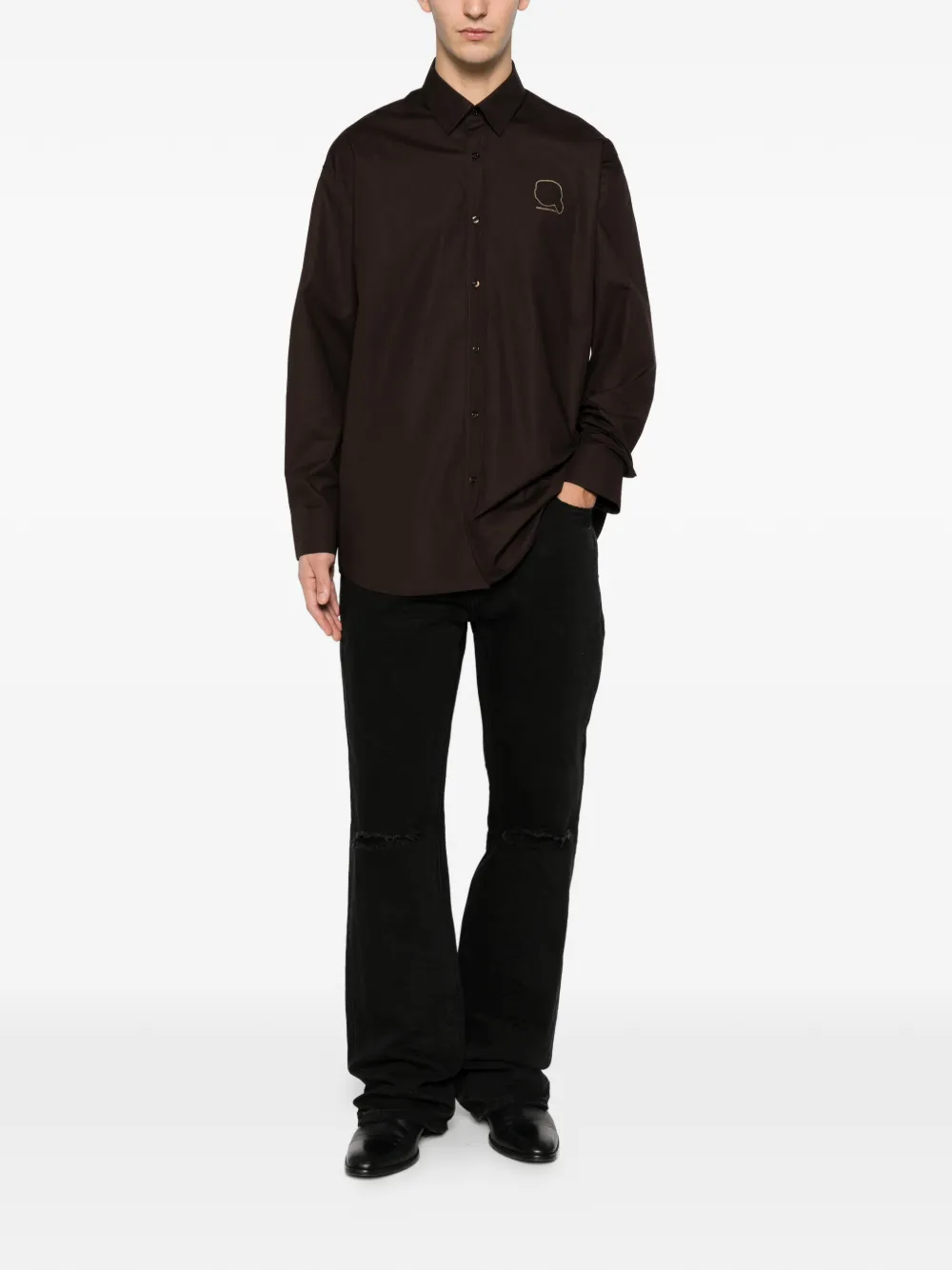 Karl Lagerfeld logo-detail shirt - Bruin