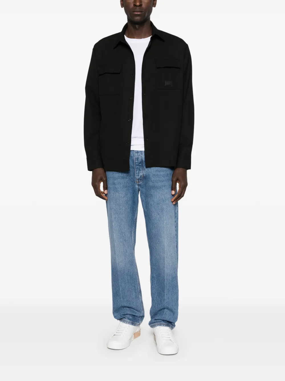 Karl Lagerfeld patch-pocket shirt - Zwart
