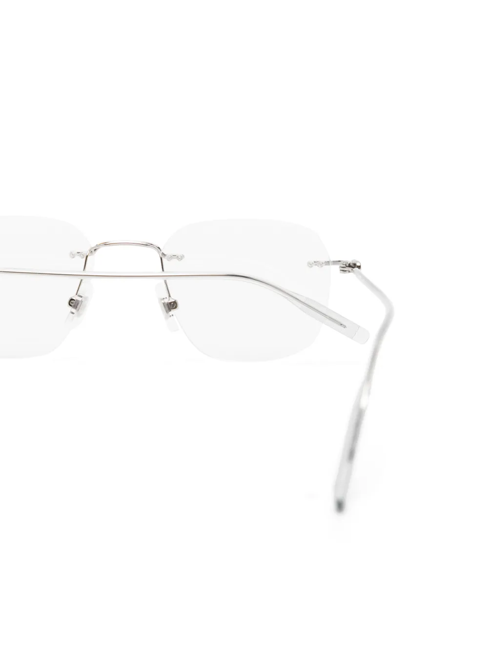  Montblanc Rimless Geometric-frame Glasses - Silver 