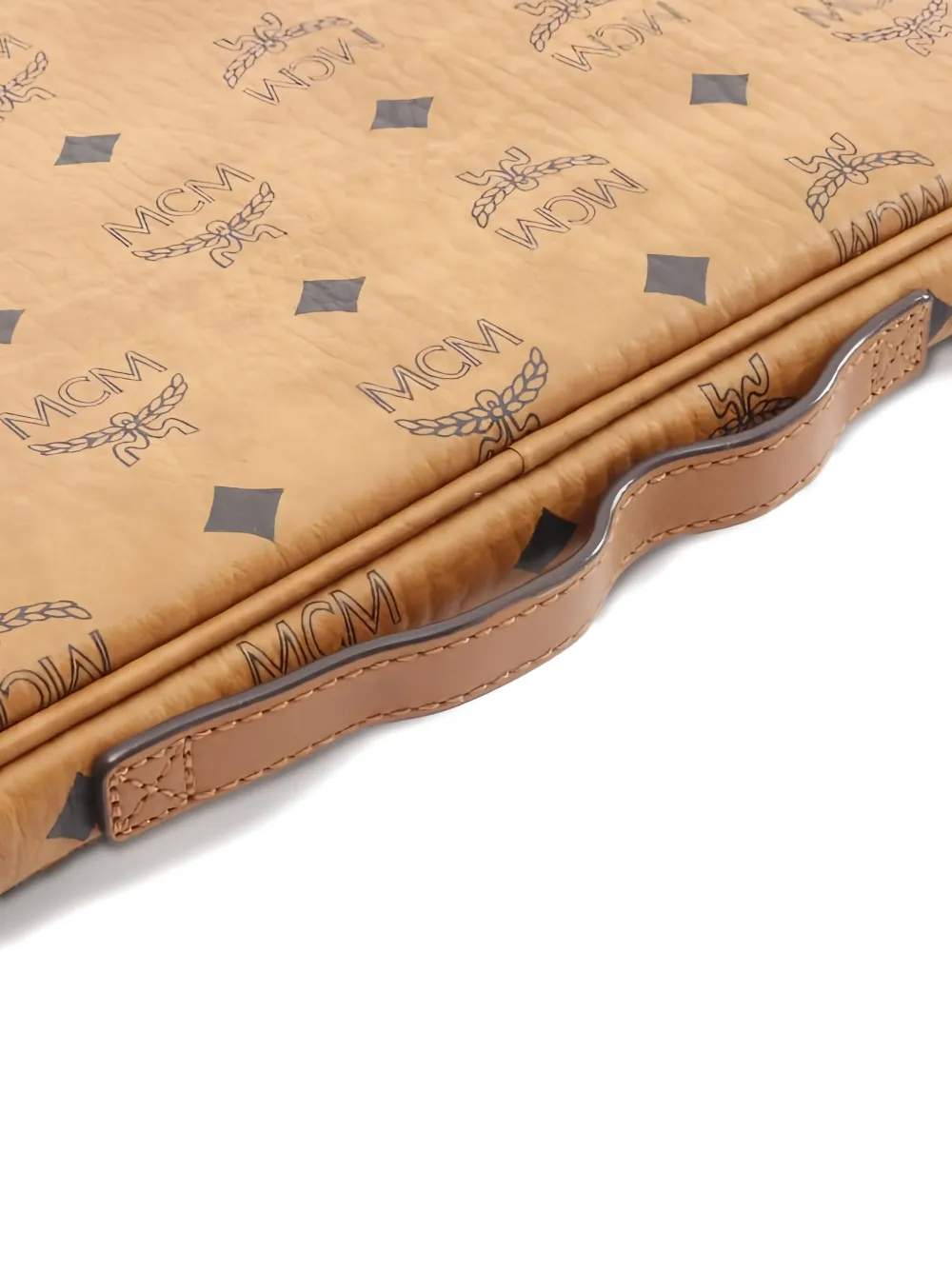 Pre-owned Mcm 2010's Logo-print Zip Tablet Case In Brown