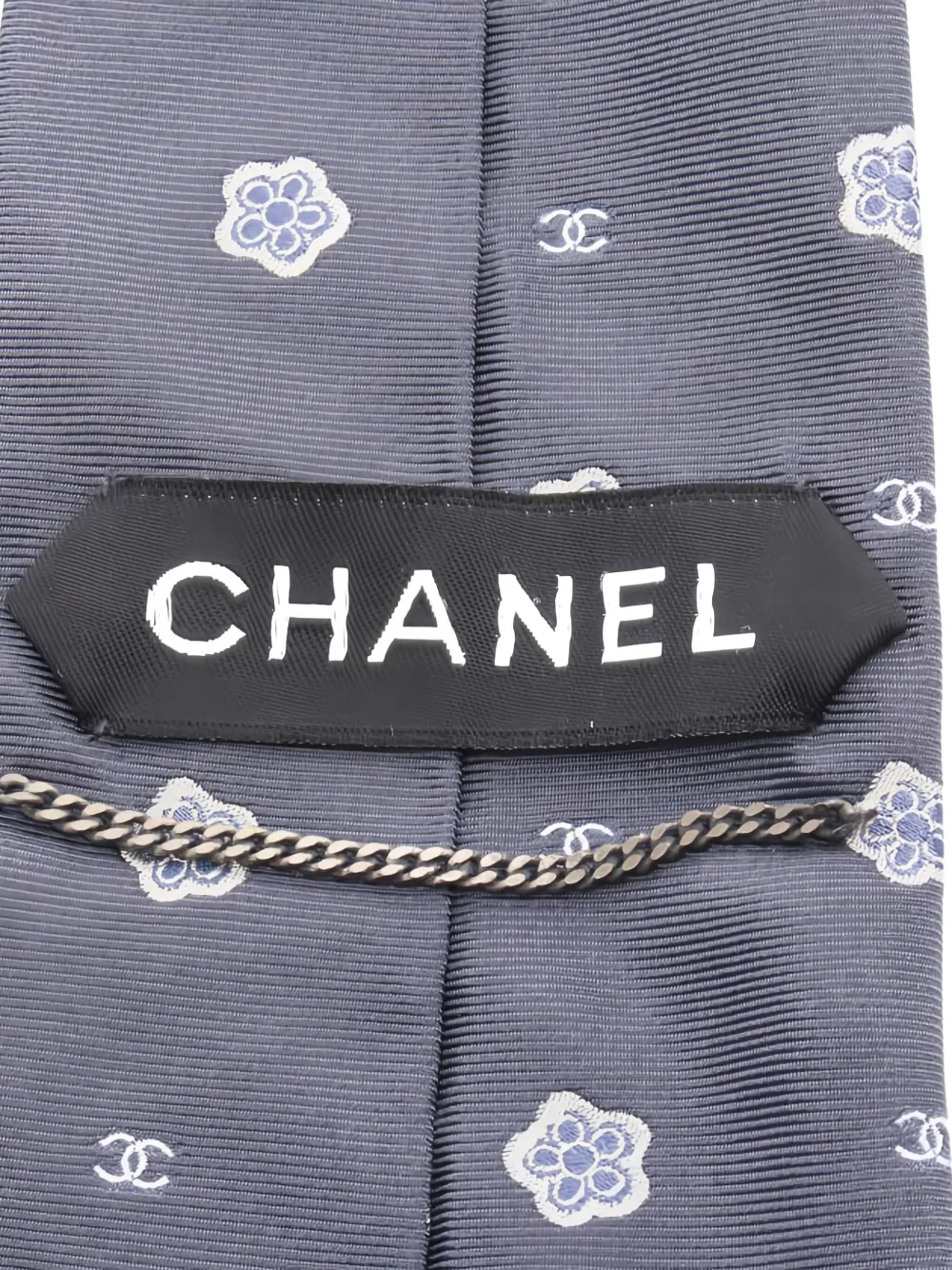 Pre-owned Chanel 1986-1988 Silk Tie In Gray