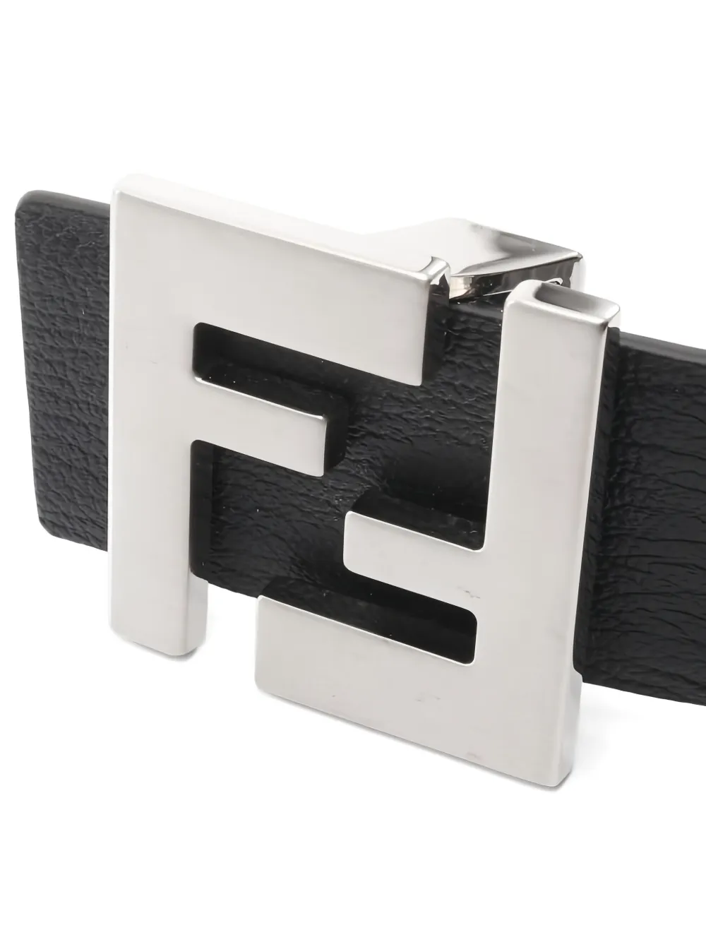 FENDI Pre-owned 2020's Square Ff Reversible Leather Belt In Black