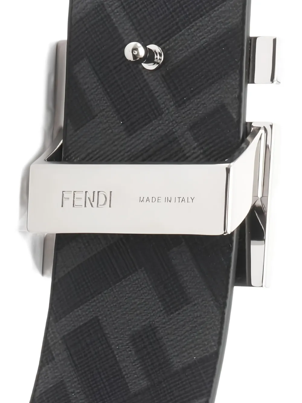 FENDI Pre-owned 2020's Square Ff Reversible Leather Belt In Black