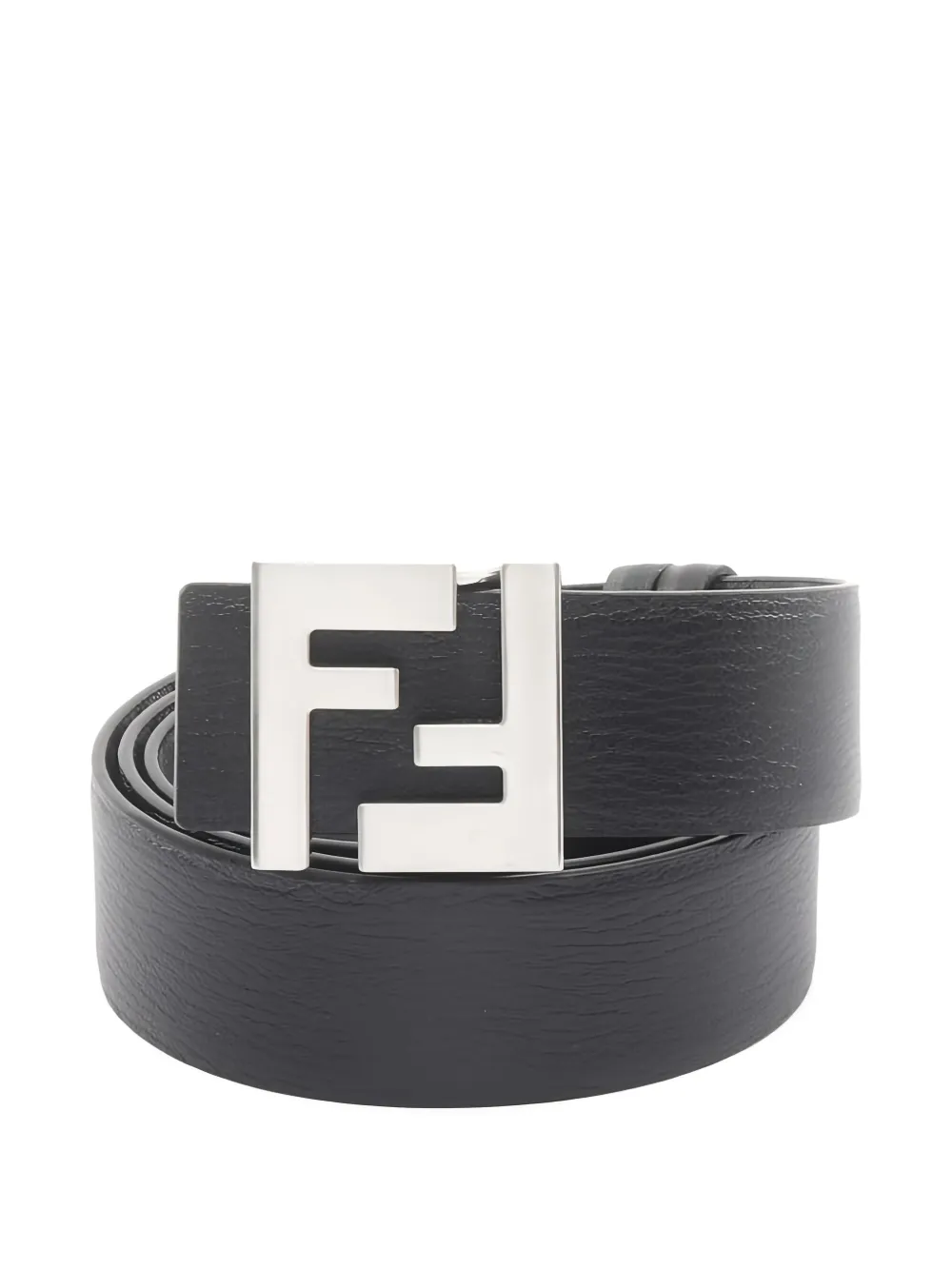 Fendi Pre-Owned 2020's square FF reversible leather belt | Black | Image 1