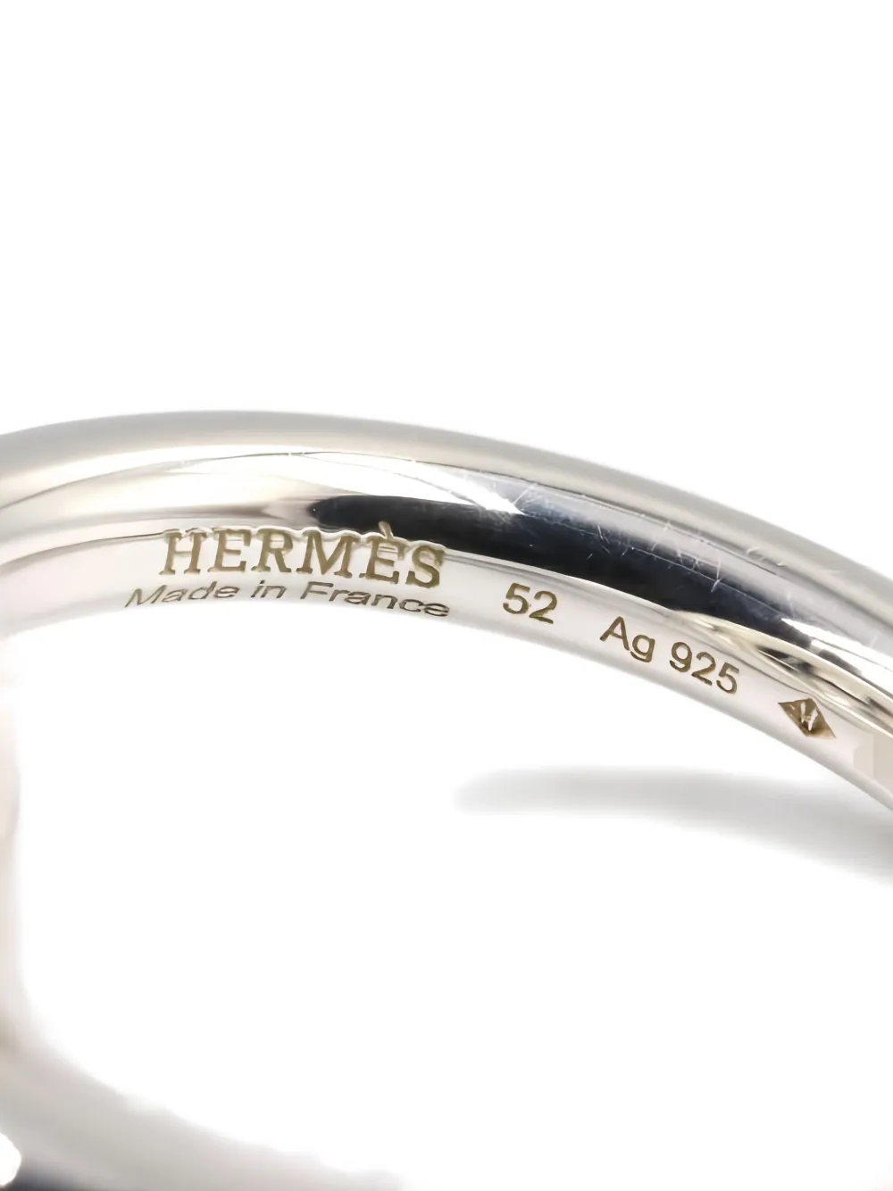 Pre-owned Hermes 2020's Toggle Echape Mm Ring In Silver