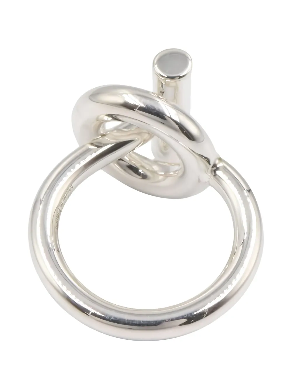 Pre-owned Hermes 2020's Toggle Echape Mm Ring In Silver