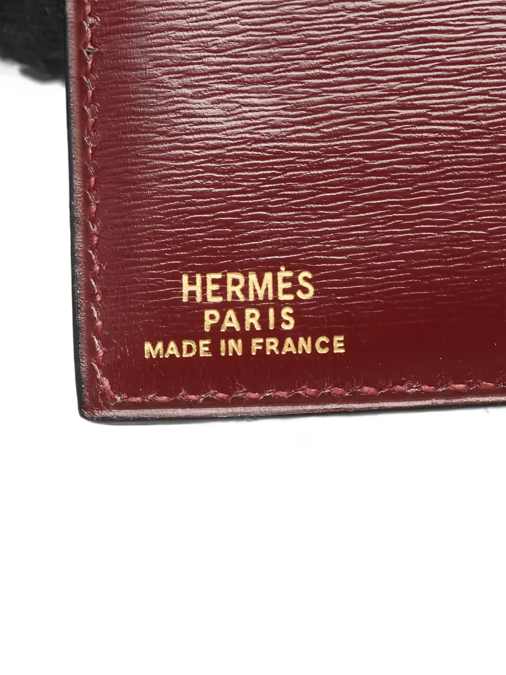 HERMES Pre-owned 1982 Ash Leather Card Holder In Red
