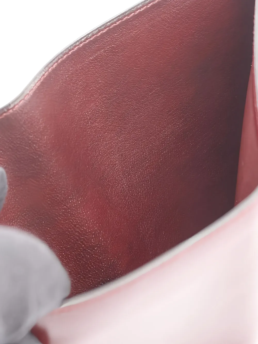 HERMES Pre-owned 1982 Ash Leather Card Holder In Red