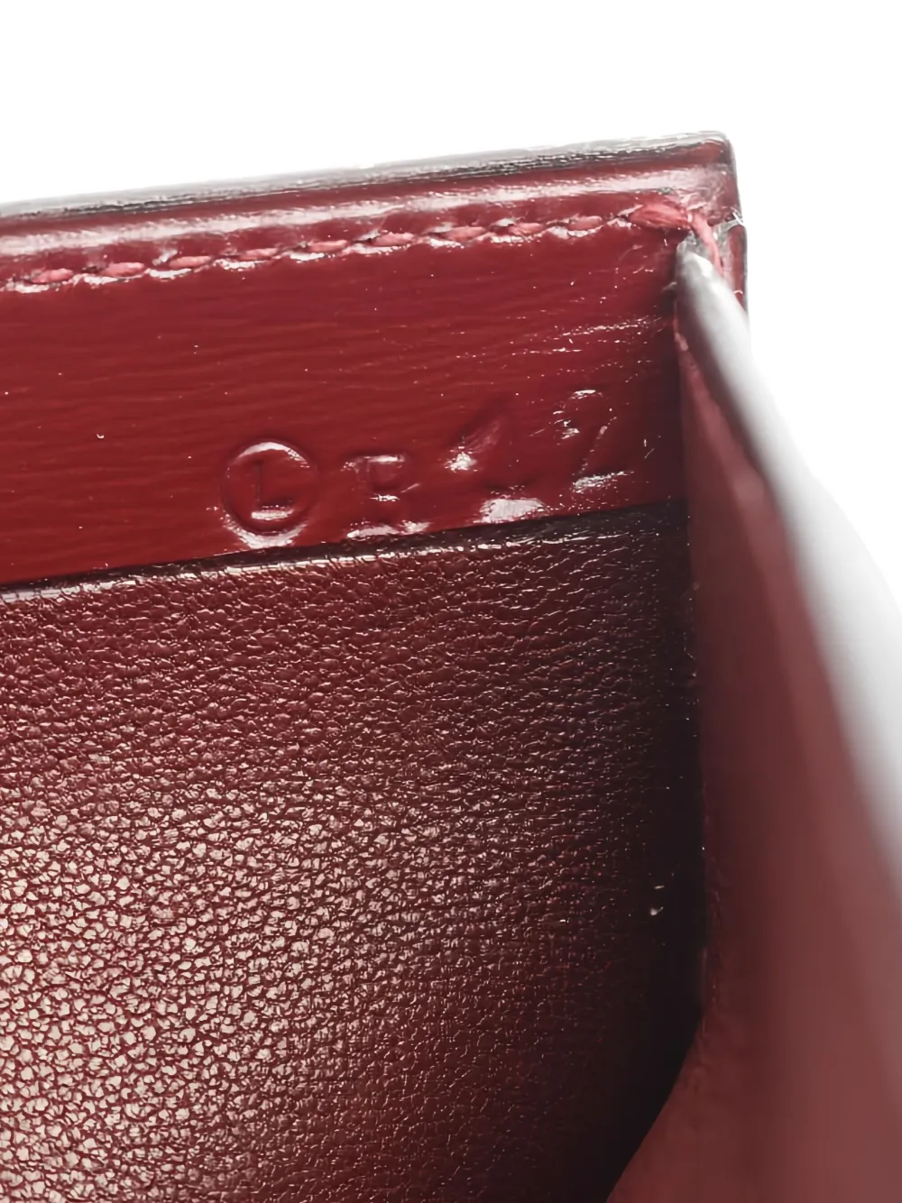 HERMES Pre-owned 1982 Ash Leather Card Holder In Red
