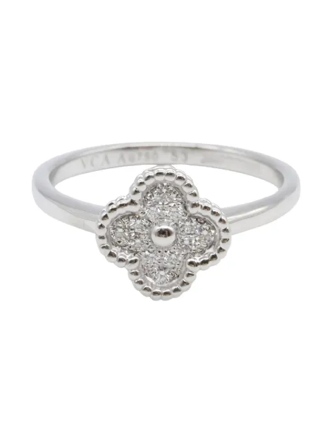 Van Cleef & Arpels Pre-Owned 2010s 18k white gold diamond sweet alhambra ring