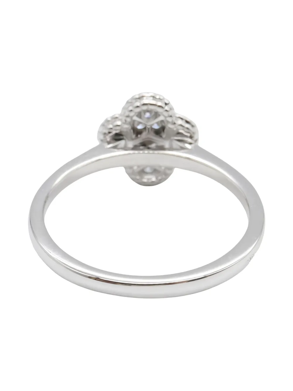 VAN CLEEF & ARPELS Pre-owned 2010's 18k White Gold Diamond Sweet Alhambra Ring In Silver