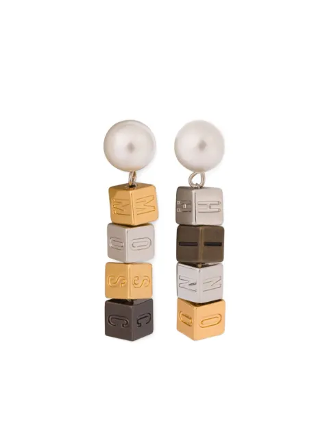 Moschino logo-beaded earrings