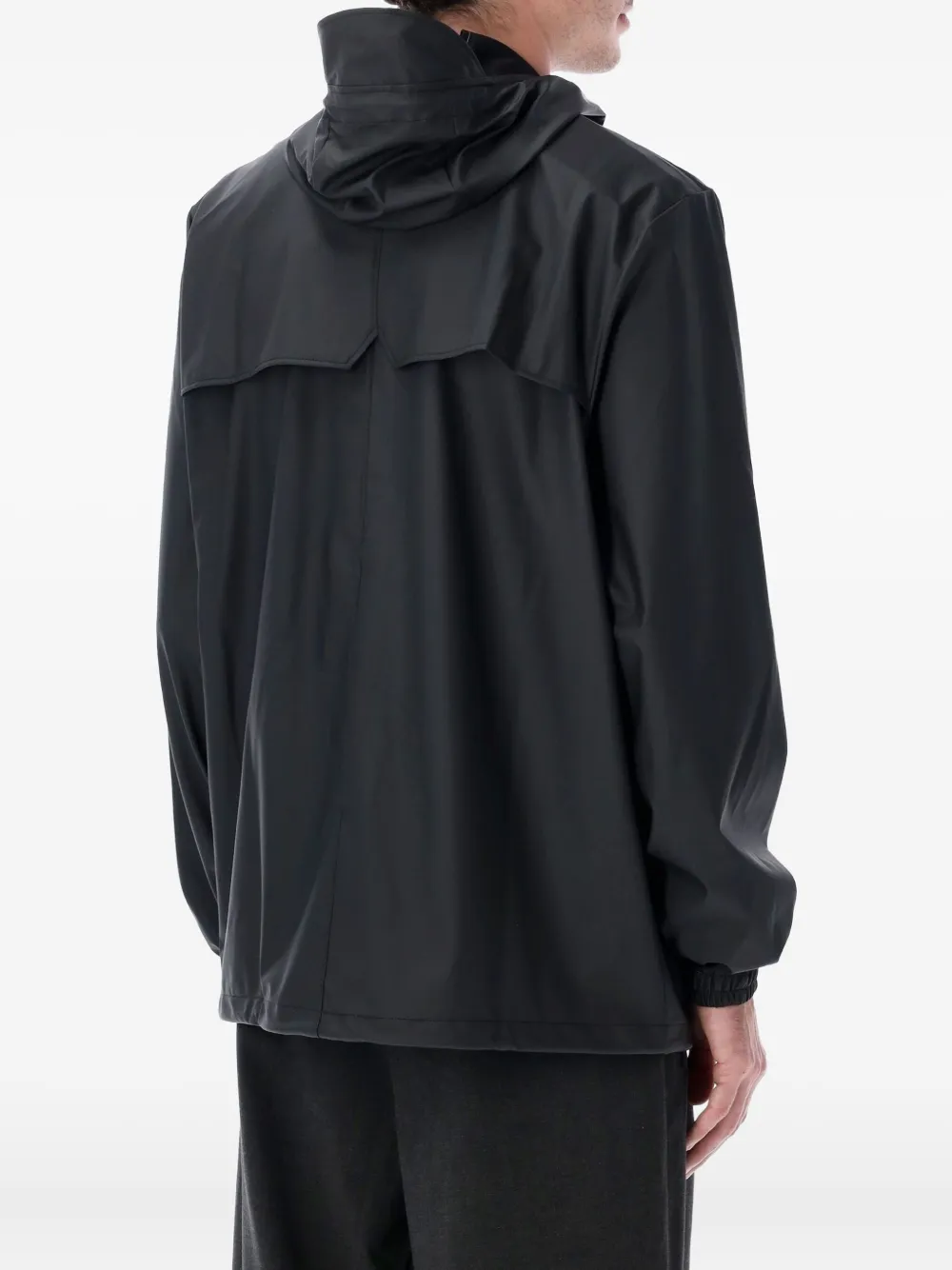 Rains Storm Breaker Zip-fastening Hooded Jacket In Black