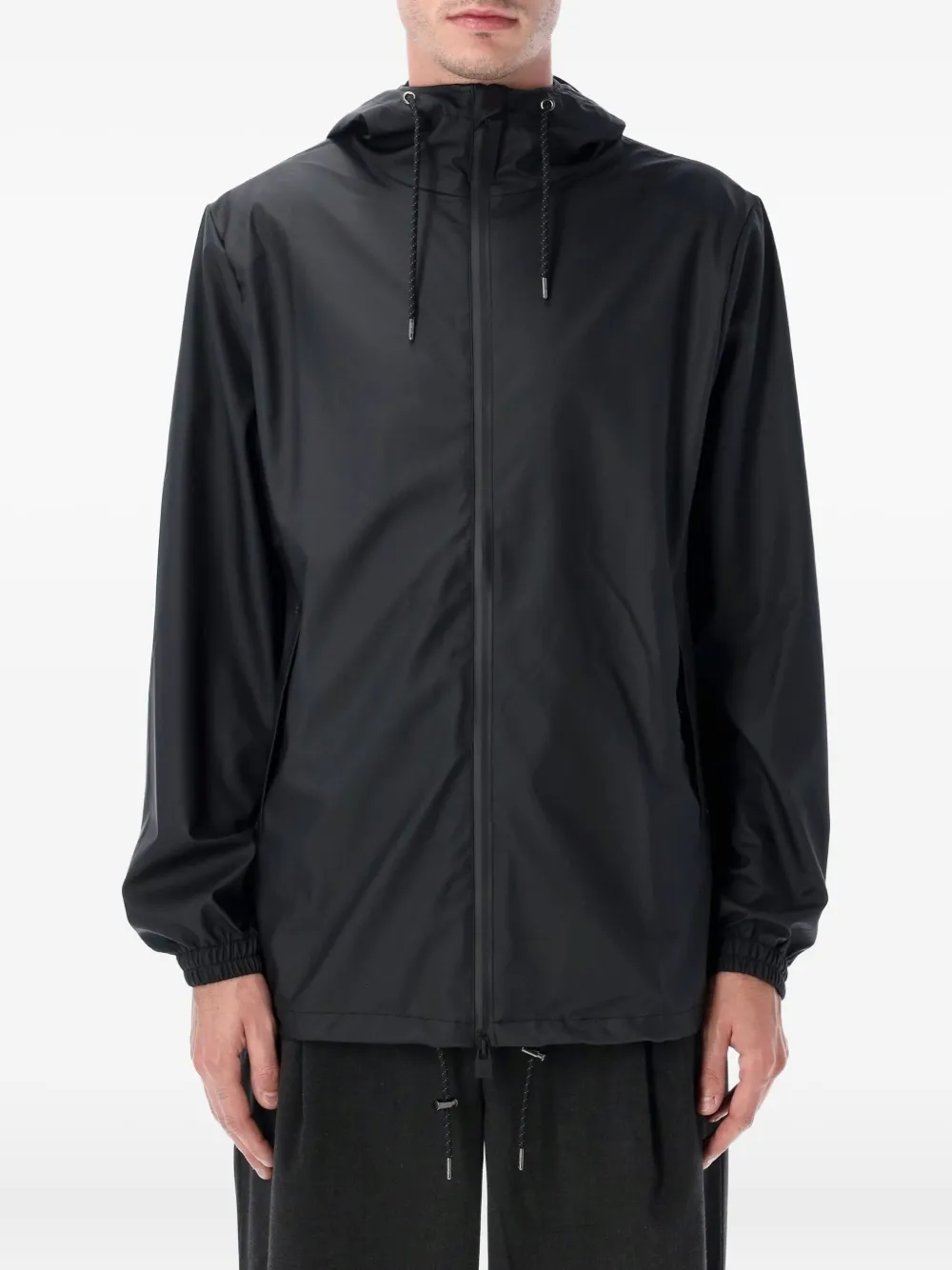 Rains Storm Breaker Zip-fastening Hooded Jacket In Black