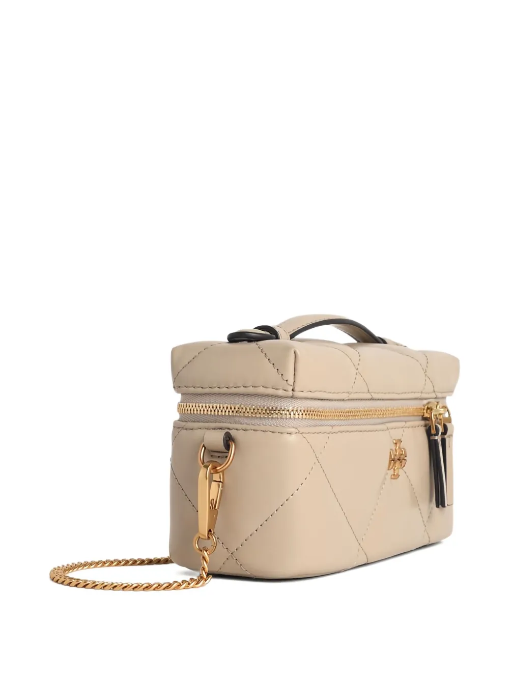 Tory Burch Kira Quilted Logo-detail Tote Bag In Neutral