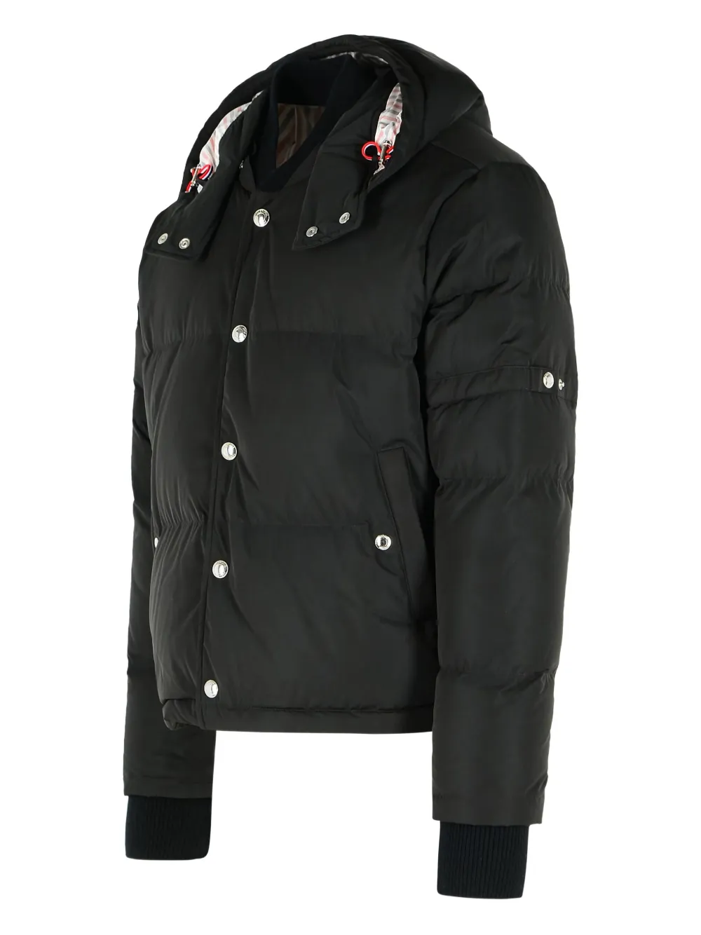 Thom Browne Grosgrain jack met capuchon en knopen Zwart