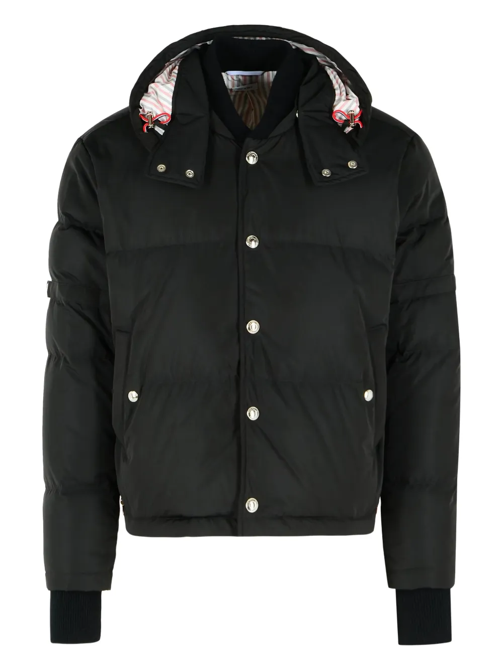 Thom Browne button hooded Grosgrain jacket - ブラック Thom Browne button hooded Grosgrain jacket - ブラック