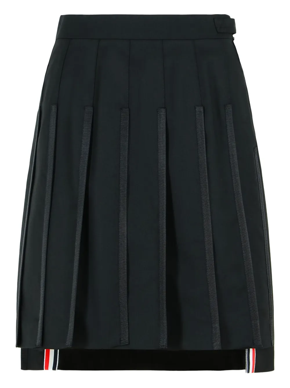 Thom Browne pleated Grosgrain midi skirt - ブラック Thom Browne pleated Grosgrain midi skirt - ブラック