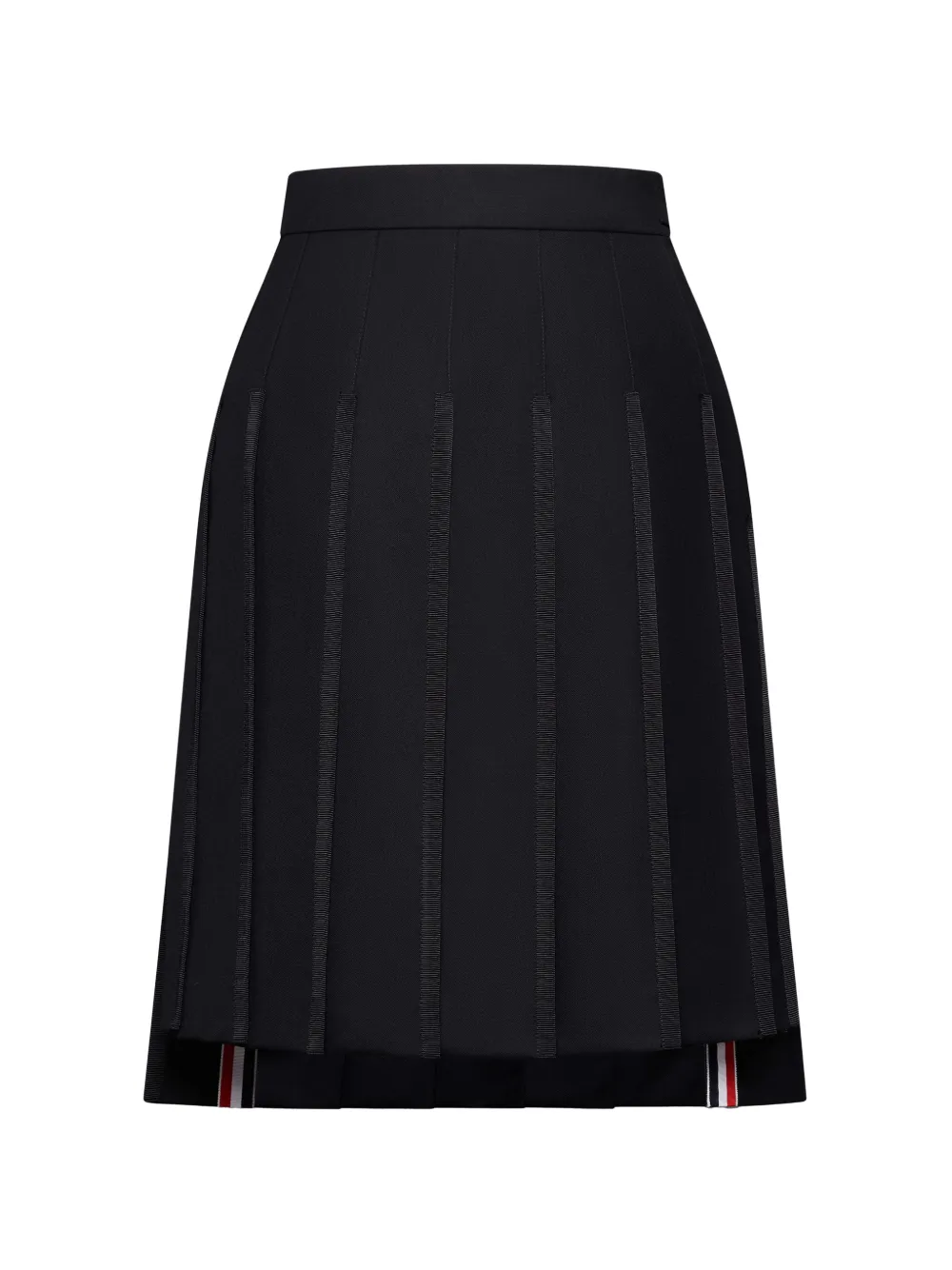 Thom Browne pleated Grosgrain midi skirt - Nero