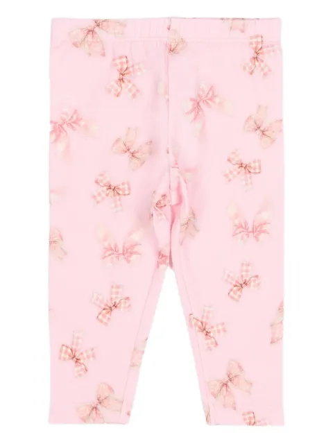 Monnalisa leggins con moño estampado