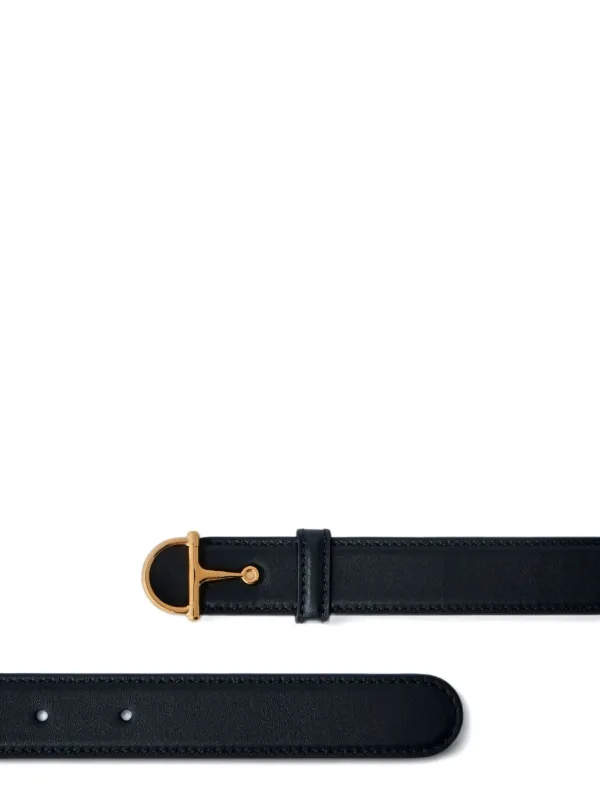 GUCCI ホースビット ベルト ブラウン グッチ Reversible leather belt with Horsebit in black and brown leather