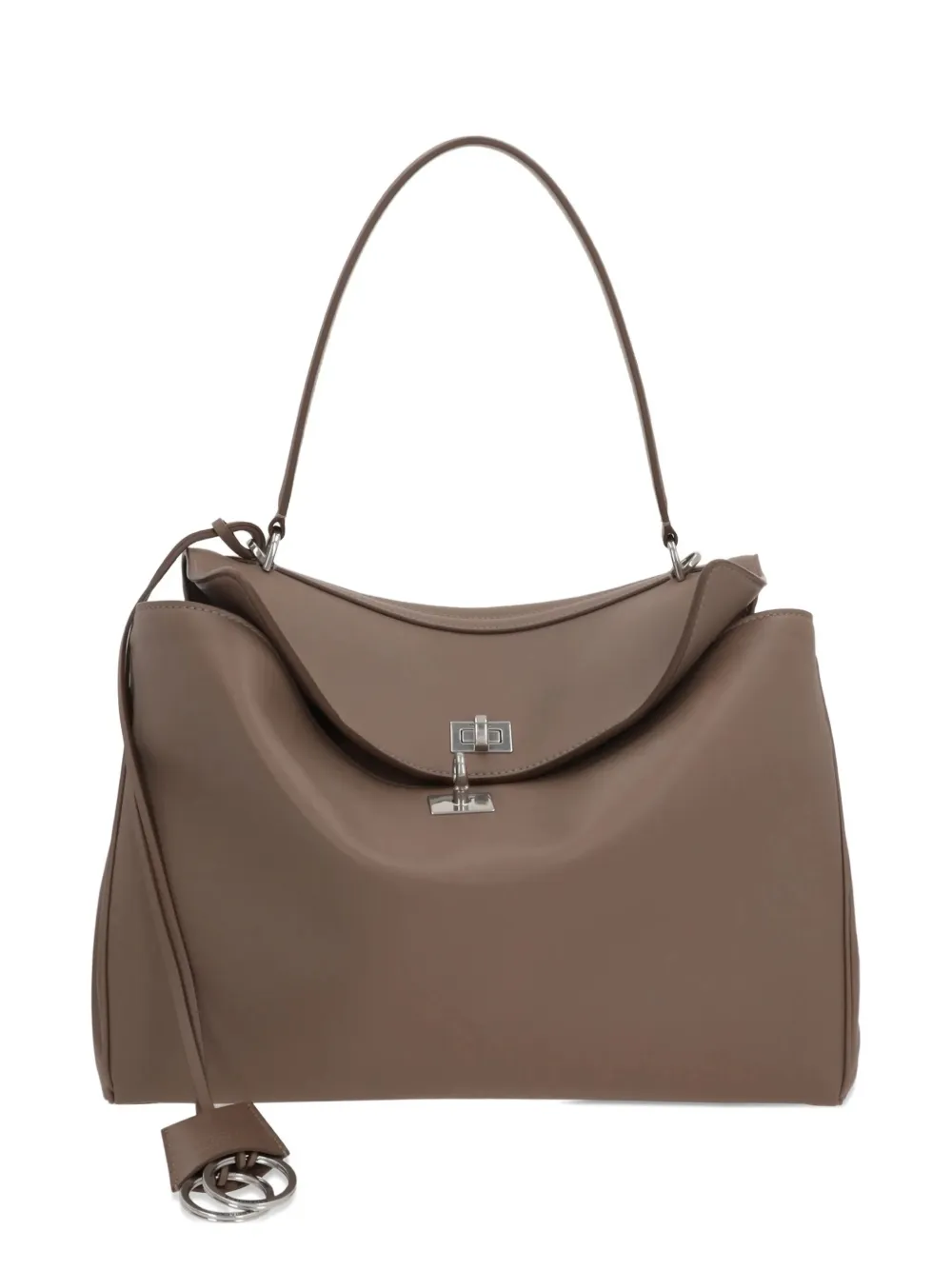 Balenciaga Women Rodeo Medium Leather Handbag In Brown