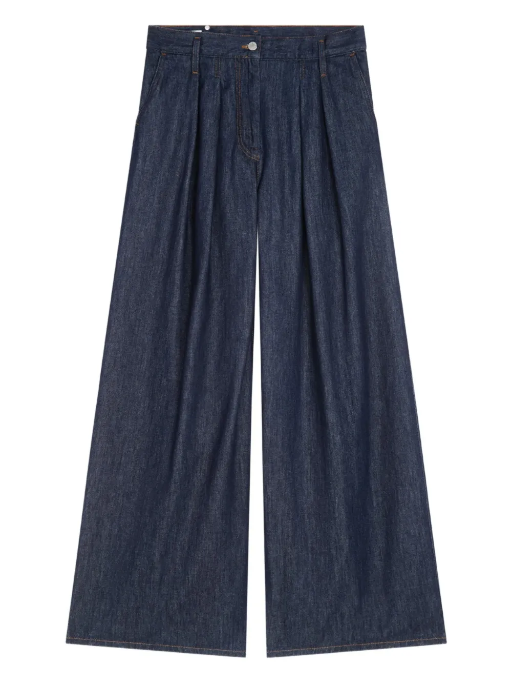 DRIES VAN NOTEN Jeans a gamba ampia con pieghe - Blu