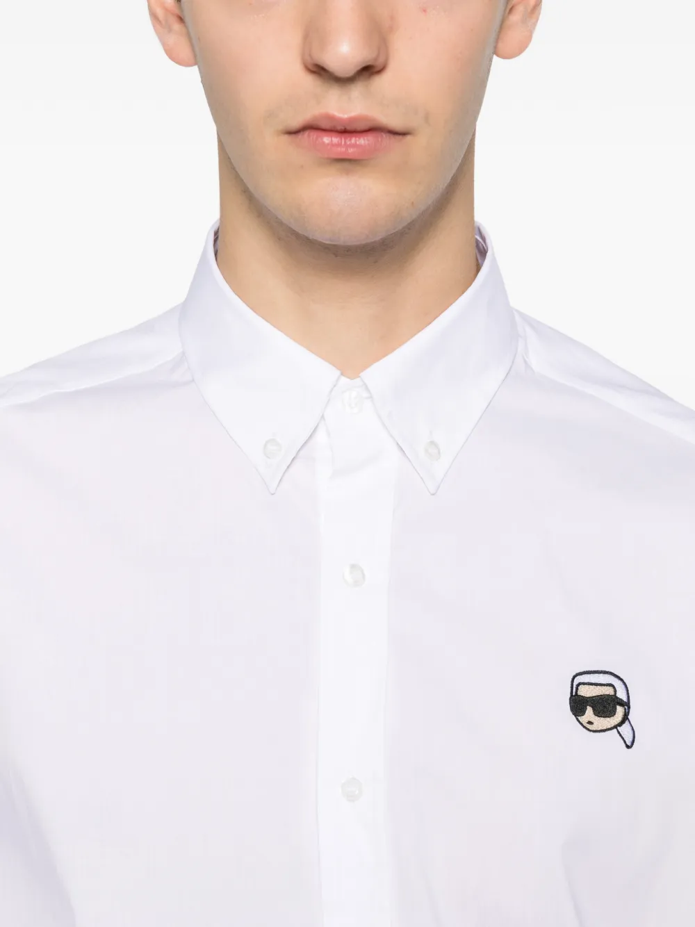 Karl Lagerfeld Overhemd met logodetail en knopen Wit