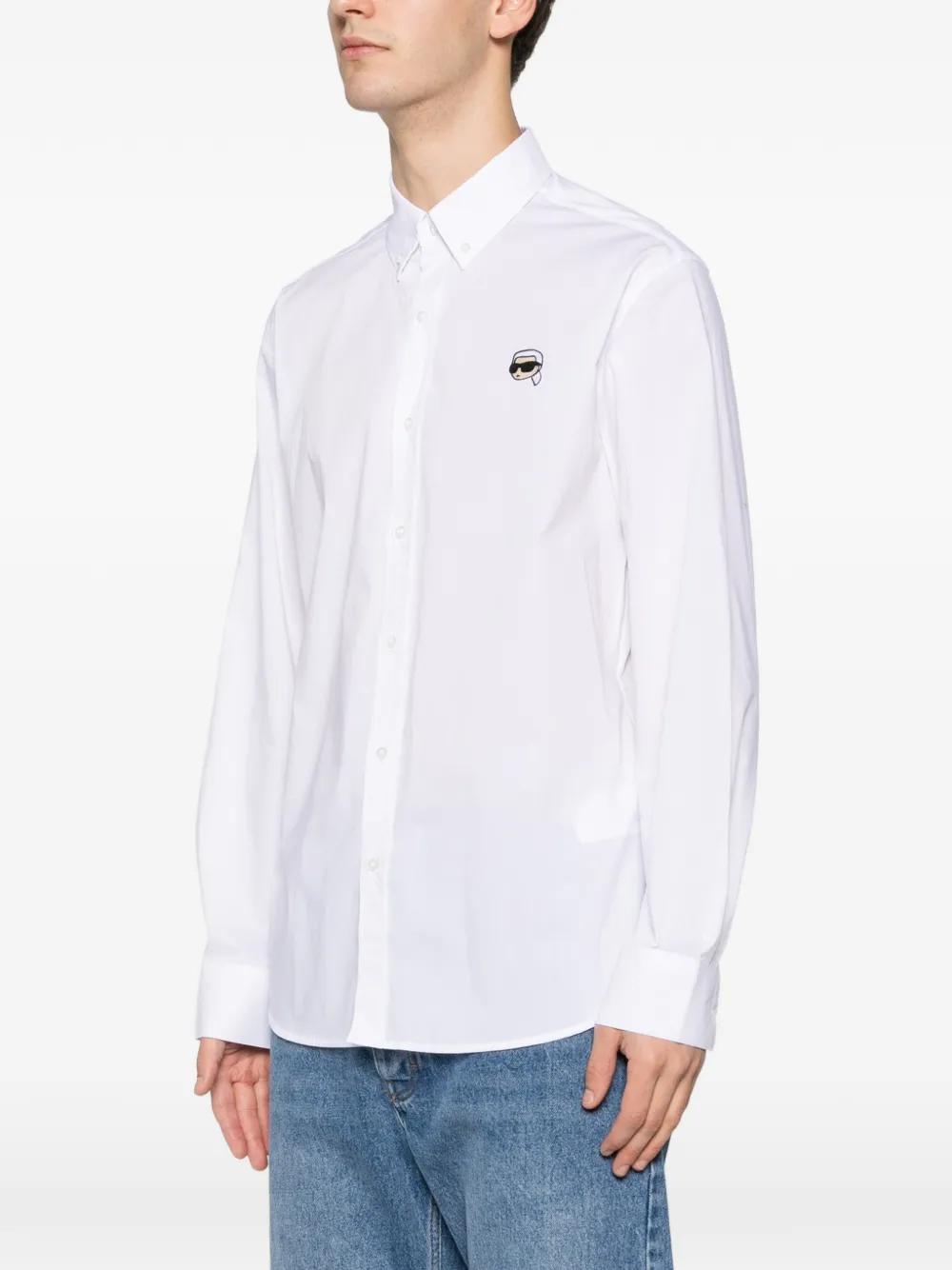 Karl Lagerfeld Overhemd met logodetail en knopen Wit