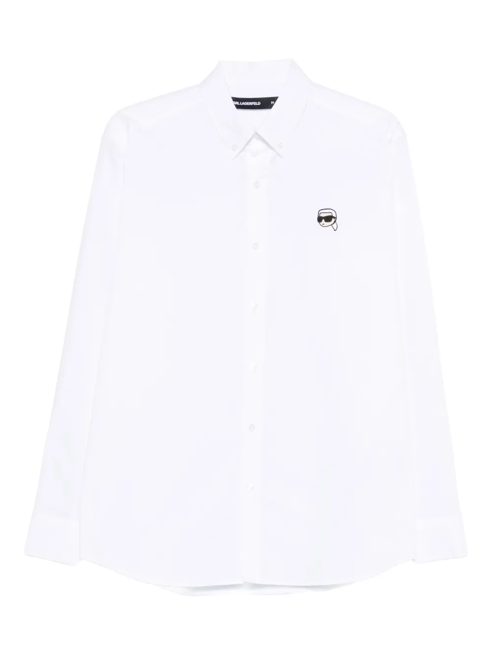 Karl Lagerfeld buttoned logo-detail shirt - Bianco