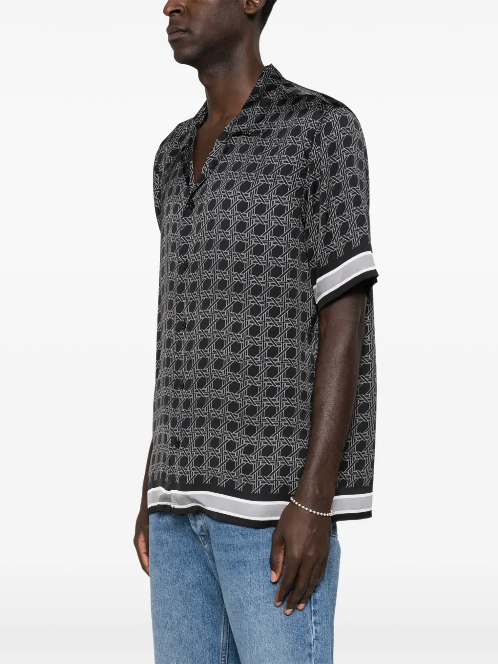 Karl Lagerfeld Overhemd met monogram-print Zwart
